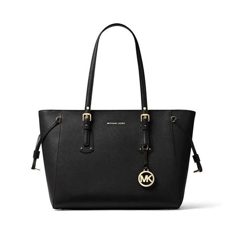 michael kors voyager medium leather tote black|Michael Kors voyager tote merlot.